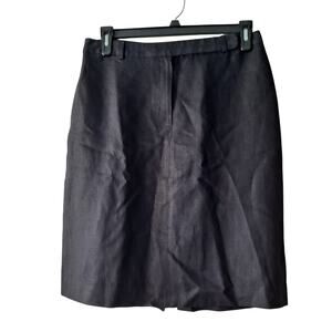 Brooks Brothers Irish Linen Skirt Classic Knee Length Pencil Black Womens Size12